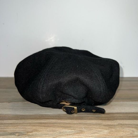 Betmar New York Wool Blend Newsboy Hat Women's Black Adjustable Cabby Hat EUC - Picture 3 of 7